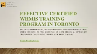 effective certified whmis training program in toronto