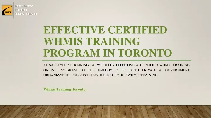 effective certified whmis training program in toronto