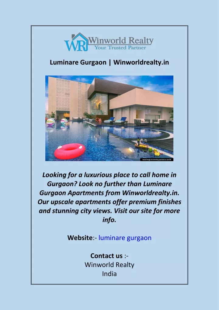 luminare gurgaon winworldrealty in