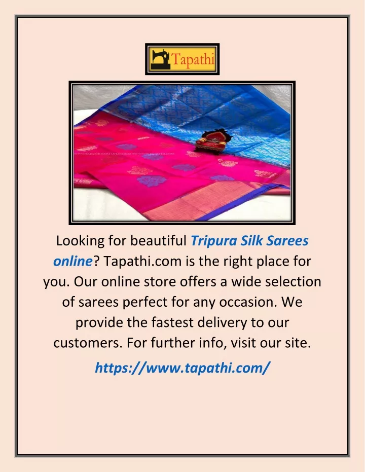 looking for beautiful tripura silk sarees online