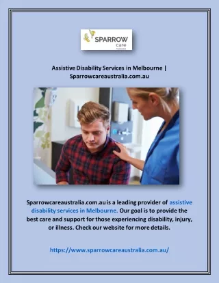 Assistive Disability Services in Melbourne | Sparrowcareaustralia.com.au