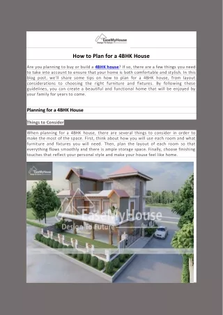 How to Plan for a 4BHK House