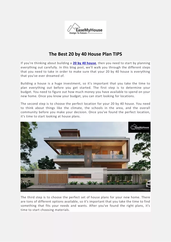 the best 20 by 40 house plan tips