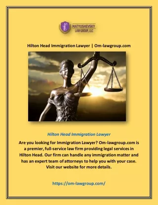 Hilton Head Immigration Lawyer | Om-lawgroup.com