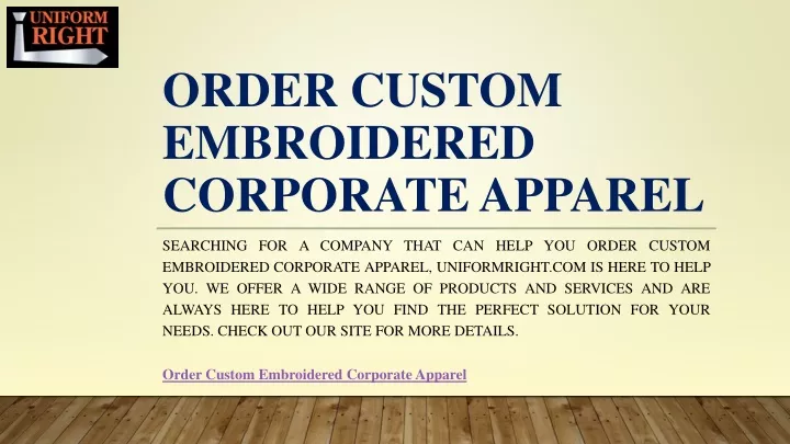 order custom embroidered corporate apparel