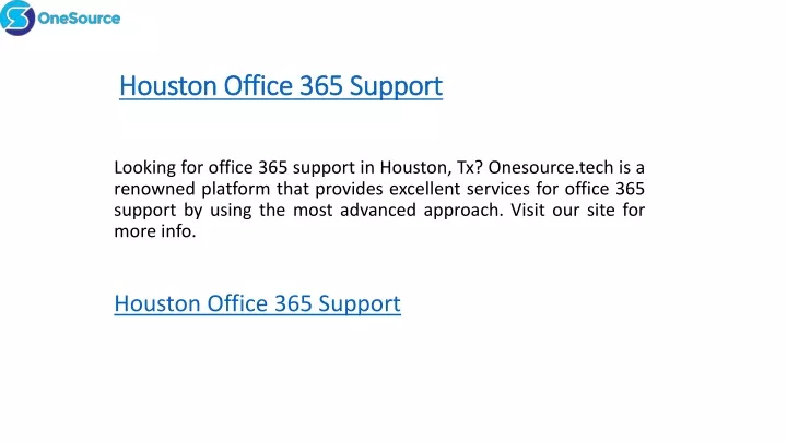 houston office 365 support