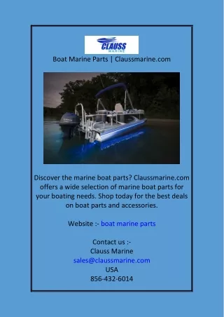 Boat Marine Parts Claussmarine.com