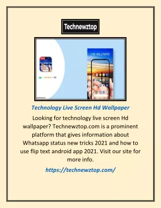 Technology Live Screen Hd Wallpaper | Technewztop.com