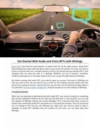 get started with audio and voice nfts with