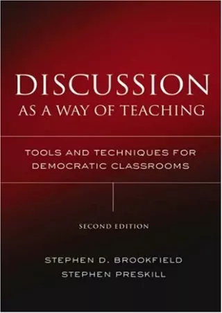 eBOOK  Discussion as a Way of Teaching Tools and Techniques for Democratic