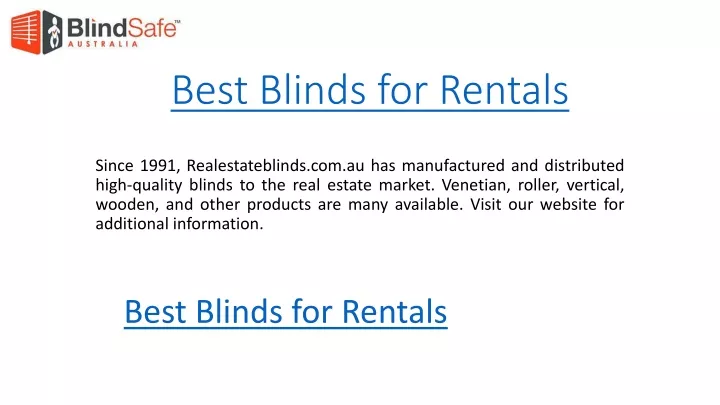 best blinds for rentals