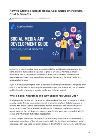 How to Create a Social Media App Guide on Feature Cost  Benefits