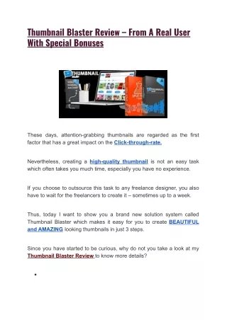 thumbnail blaster review from a real user with