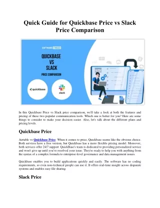 quick guide for quickbase price vs slack price