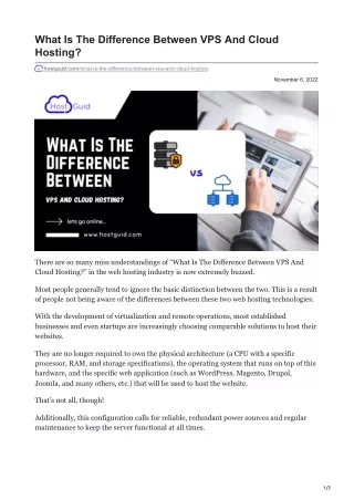 What Is The Difference Between VPS And Cloud Hosting?