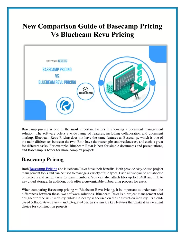 new comparison guide of basecamp pricing