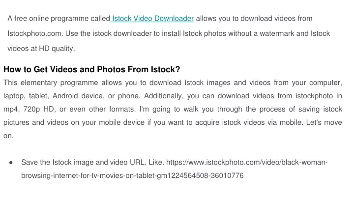 a free online programme called istock video