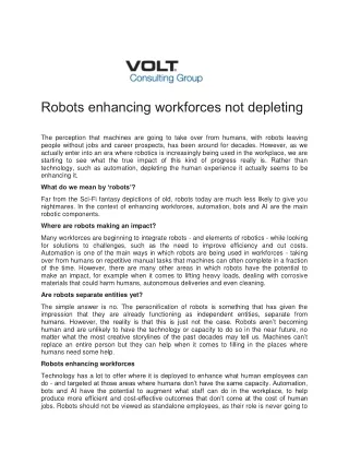 robots enhancing workforces not depleting