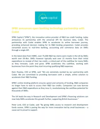 sprk announces open banking technology