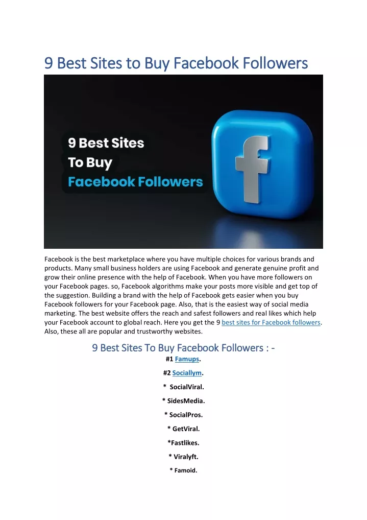 9 best sites to buy facebook followers 9 best