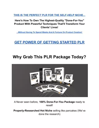 EDUCATION (PLR) Power Of Getting Started