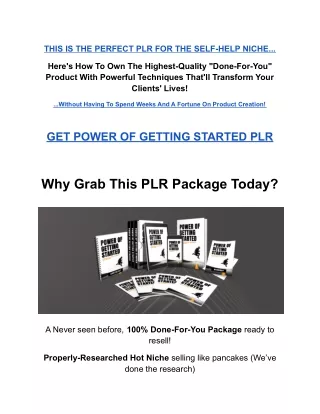 this is the perfect plr for the self help niche