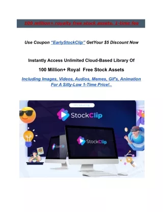 SOFTWARE StockClip 100 million  royalty free stock assets. 1-time fee