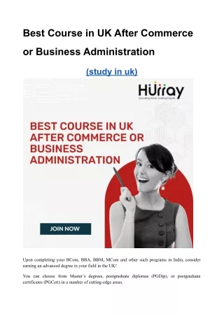 Best Course in UK After Commerce or Business Administration