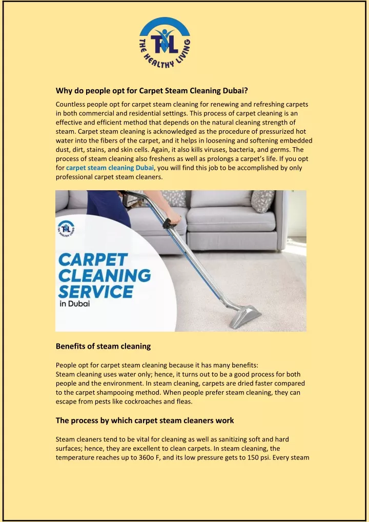 why do people opt for carpet steam cleaning dubai