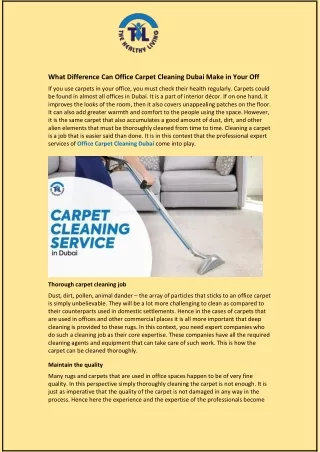 What Difference Can Office Carpet Cleaning Dubai Make in Your Off