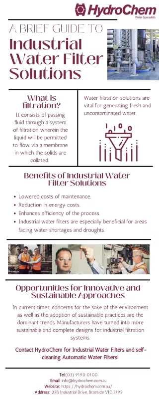 A Brief Guide to Industrial Water Filter Solutions