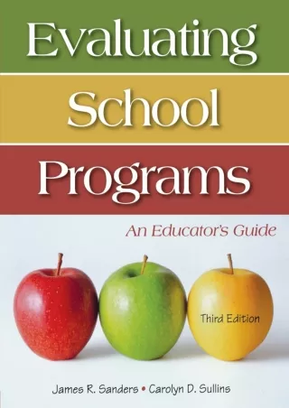 ePUB  Evaluating School Programs An Educator s Guide