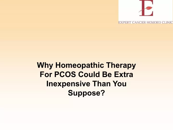 why homeopathic therapy for pcos could be extra