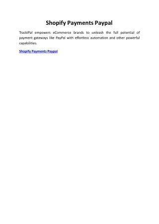 shopify payments paypal