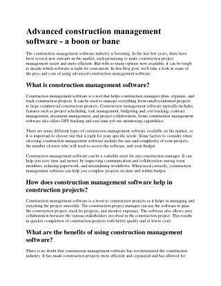 advanced construction management software a boon
