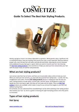 Guide To Select The Best Hair Styling Products