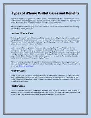 Types of iPhone Wallet Cases and Benefits