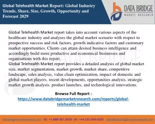 global telehealth market report global industry