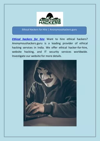 Ethical Hackers for Hire | Anonymoushackers.guru