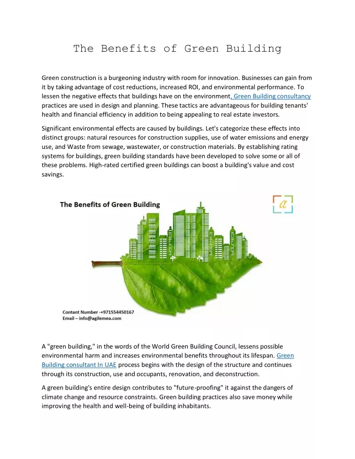 importance of green building essay