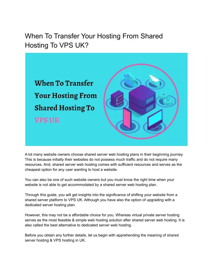 when to transfer your hosting from shared hosting