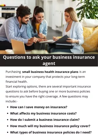 questions to ask your business insurance agent