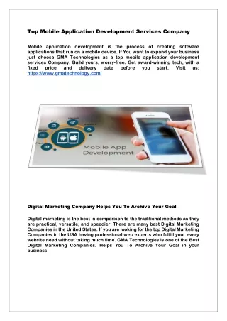 top mobile application development services