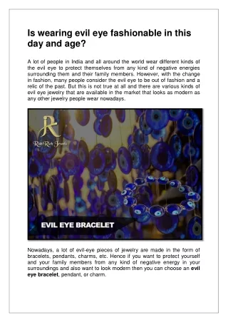 Is wearing evil eye fashionable in this day and age?