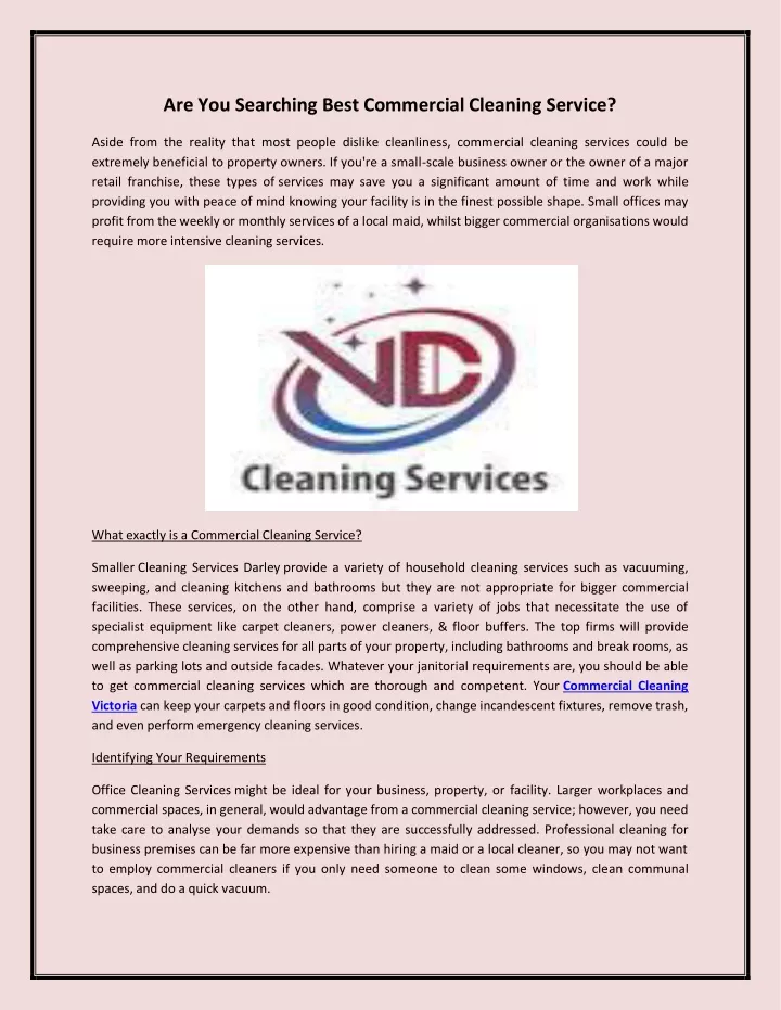 are you searching best commercial cleaning service