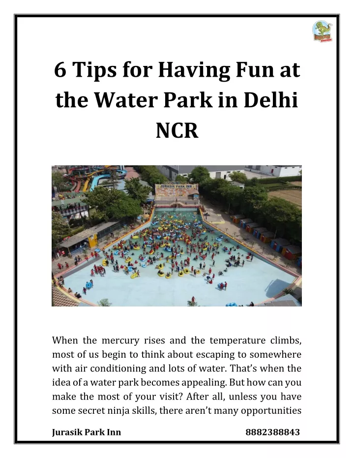 6 tips for having fun at the water park in delhi