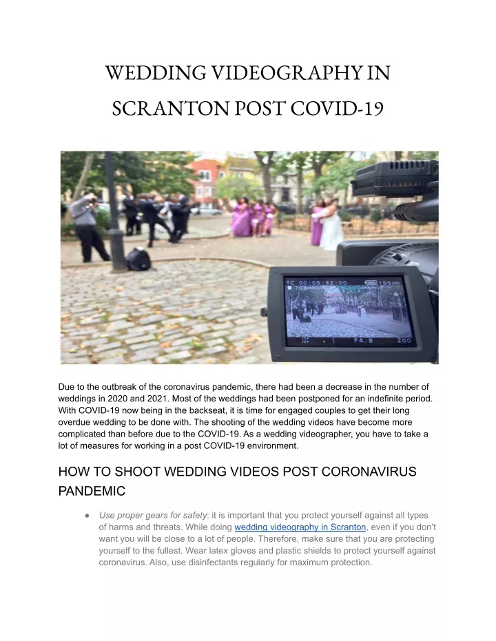wedding videography in scranton post covid 19