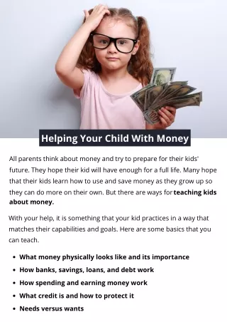 helping your child with money
