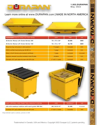 Check out the Price List of Washout Station - Durapan