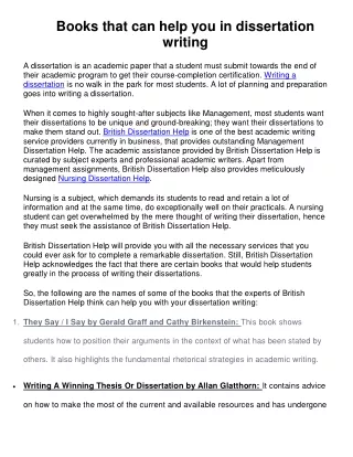 books that can help you in dissertation writing